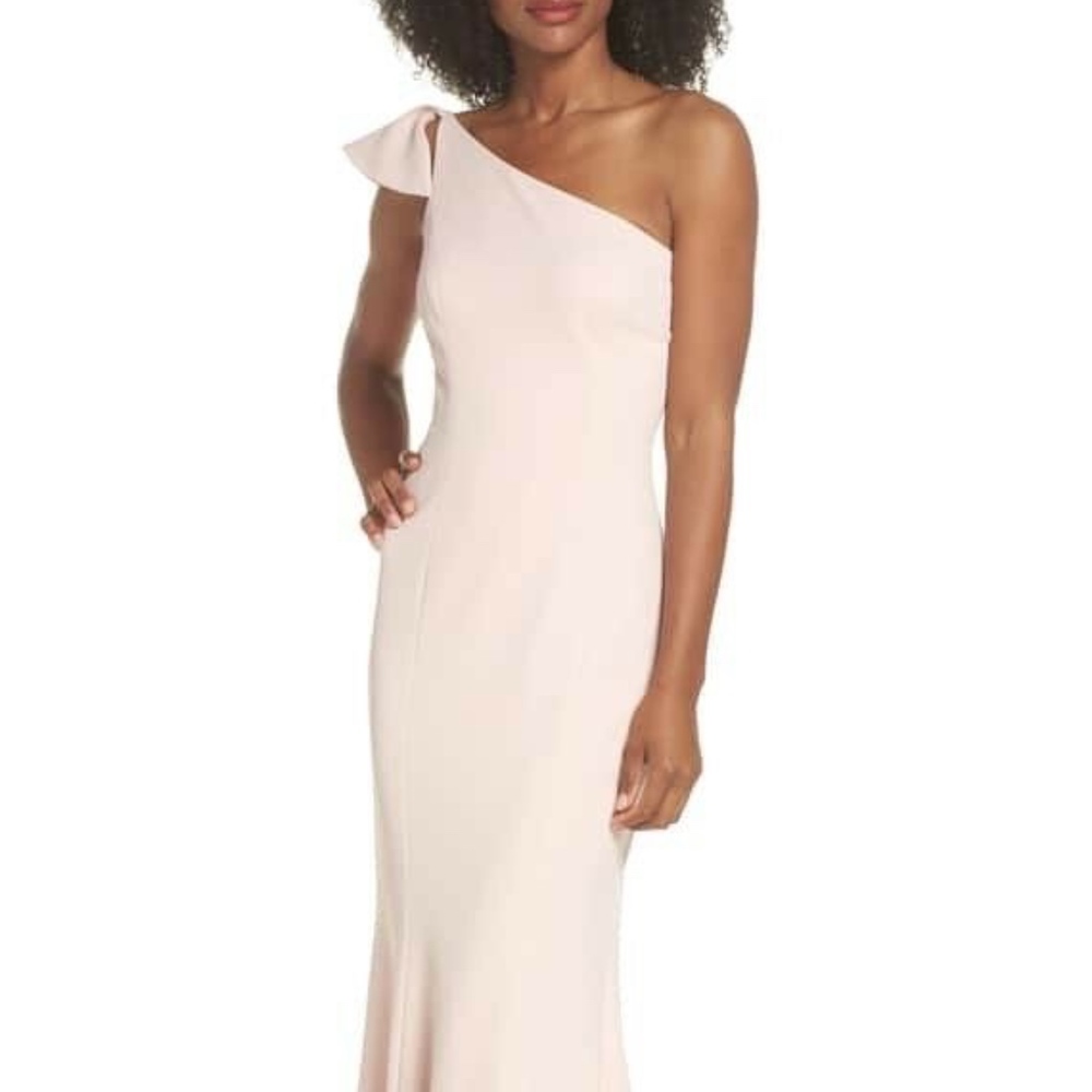 One-Shoulder Ruffle Gown